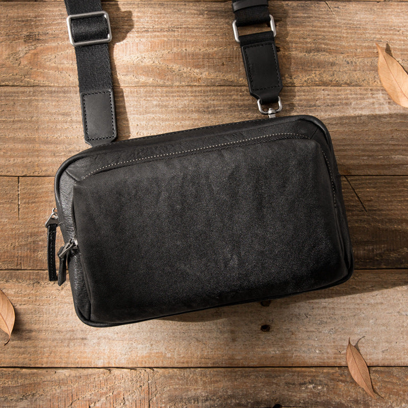 Large capacity cowhide shoulder bag, view 5 - MRSLM