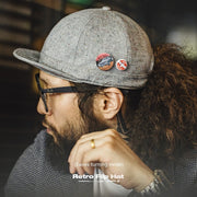 flat brim peaked cap, view 4 - MRSLM