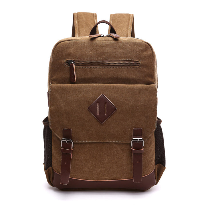 Men's Laptop Backpack Wash Canvas Solid Color