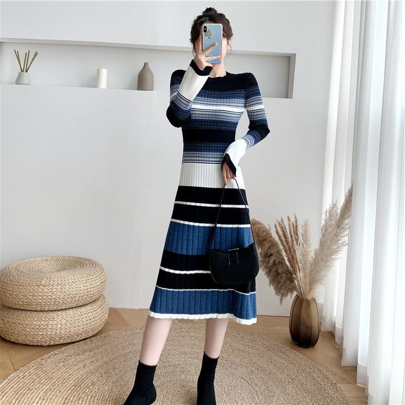 striped knitted dress, view 4 - MRSLM