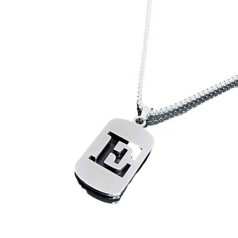 titanium steel letter necklace, view 4 - MRSLM