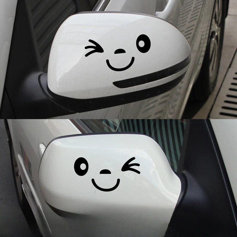 smiley face reflective car mirror stickers, view 4 - MRSLM