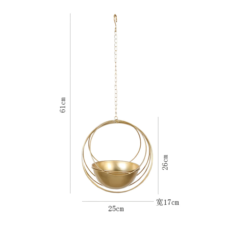 iron hanging flower pot, view 3 - MRSLM