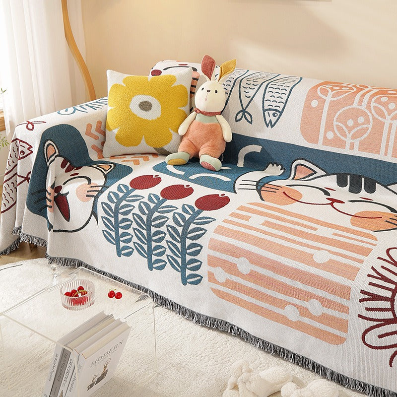 cartoon cat sofa cover, view 3 - MRSLM