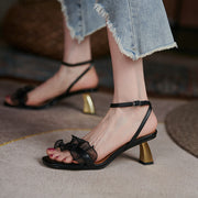 square toe high heel leather sandals, view 4 - MRSLM