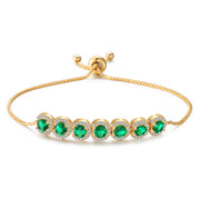 emerald zircon adjustable bracelet, view 3 - MRSLM