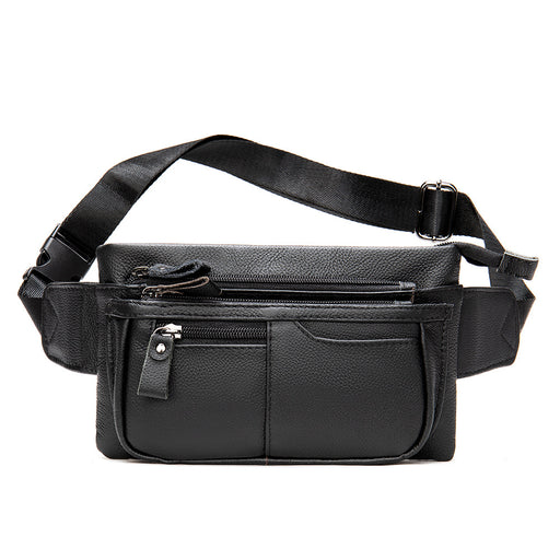 cowhide cross body chest bag for men, view 4 - MRSLM