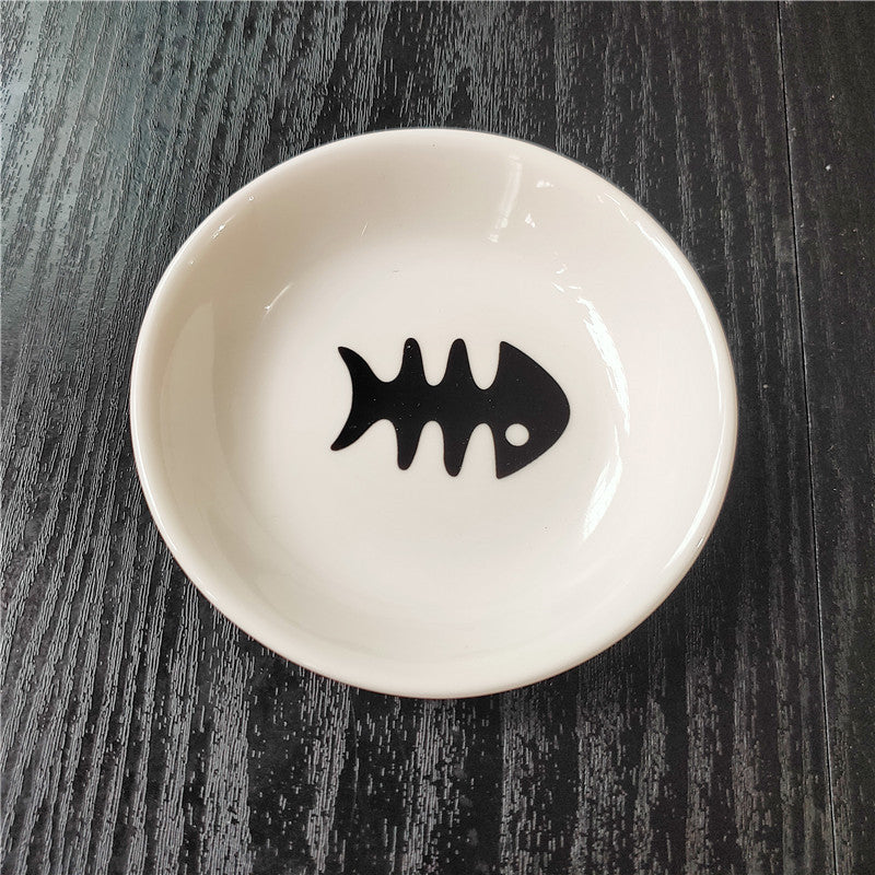 cute cat mini ceramic snack plate, view 2 - MRSLM