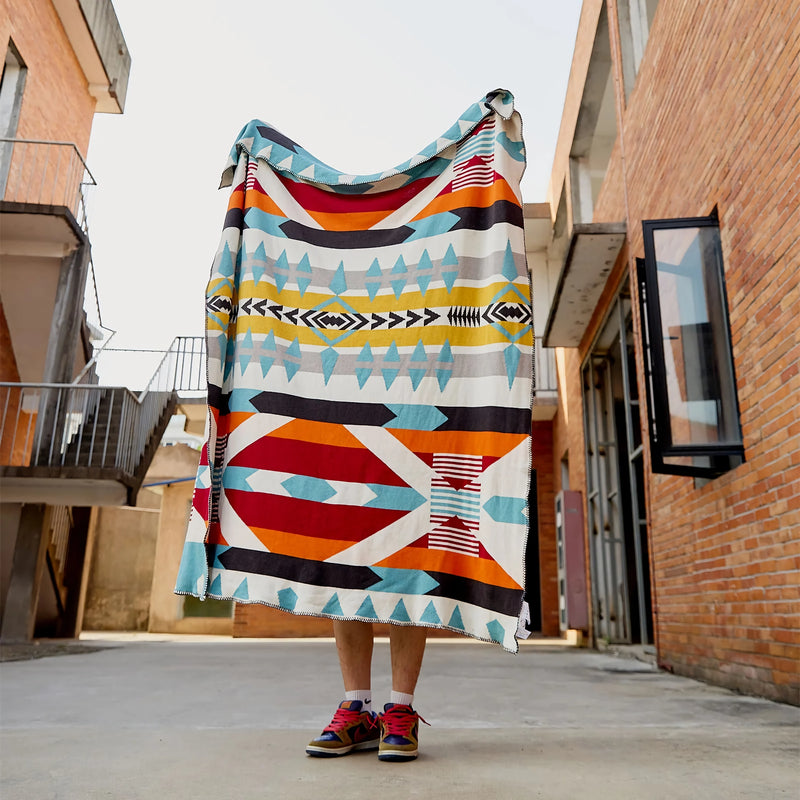 bohemian knitted cotton blanket, view 6 - MRSLM