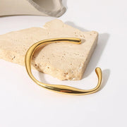 irregular gold-plated bangle bracelet, view 2 - MRSLM
