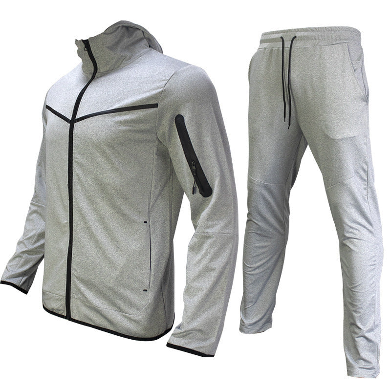 men's hooded coat and trousers sports set, view 4 - MRSLM