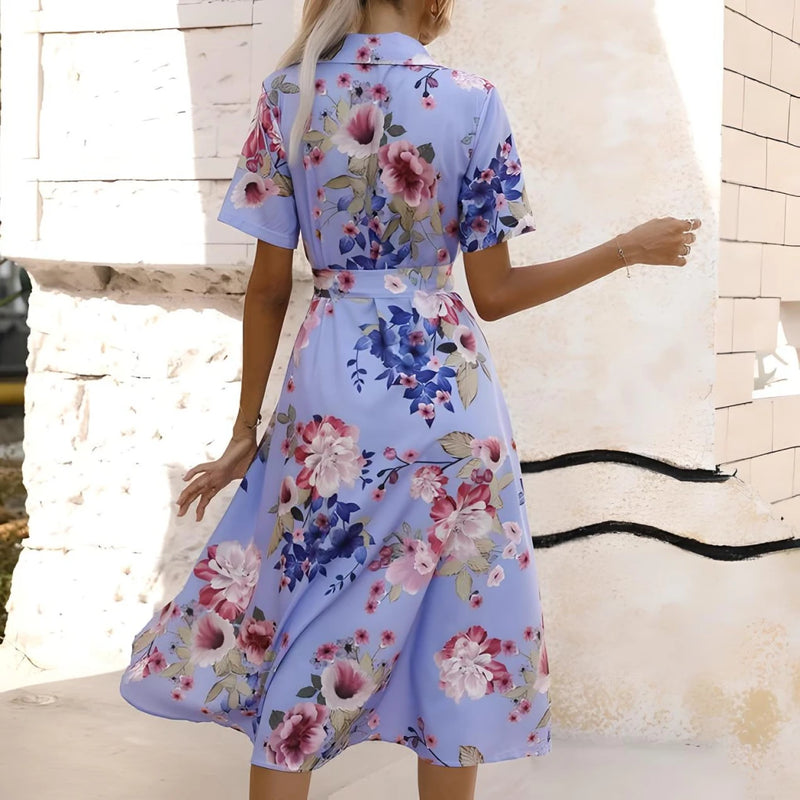 summer floral waistband dress, view 7 - MRSLM