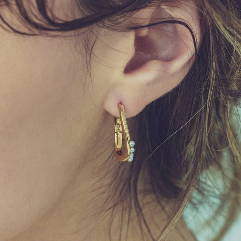 mini freshwater pearl earrings - MRSLM