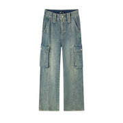 distressed wide-leg jeans, view 2 - MRSLM