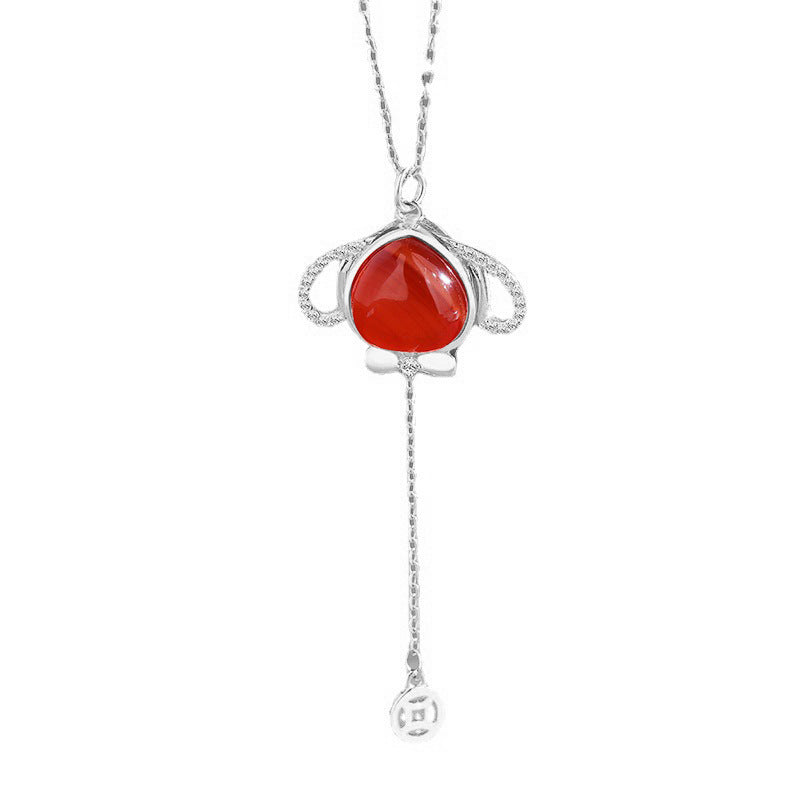 moving rabbit ear necklace, view 2 - MRSLM