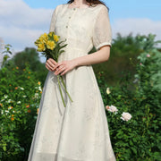 french floral square neck summer dress, view 4 - MRSLM