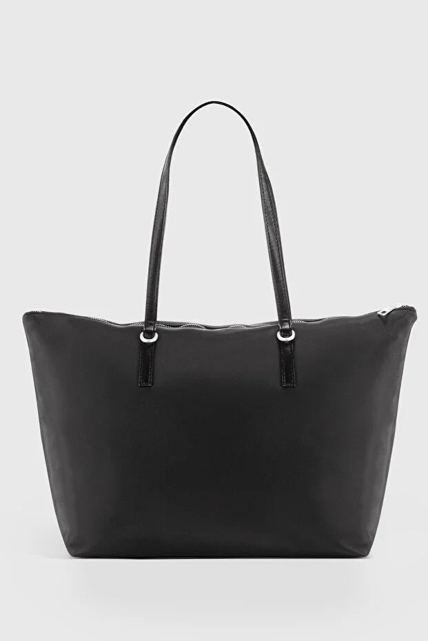 black shopper tote bag for women, view 4 - MRSLM