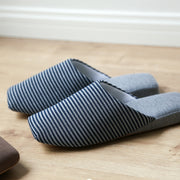 striped soft sole bedroom slippers, view 3 - MRSLM