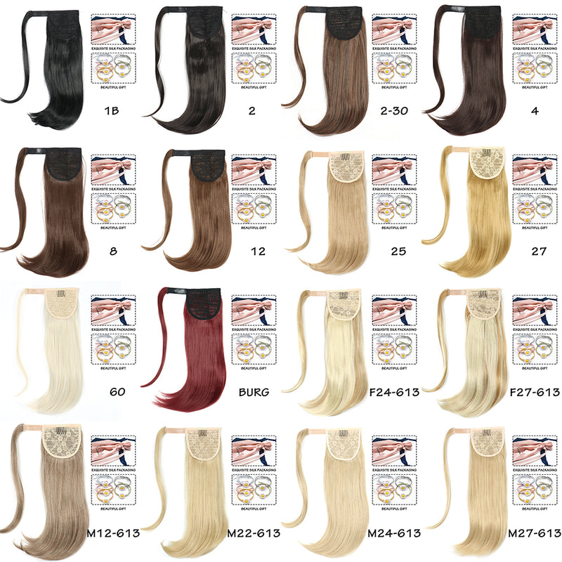 synthetic straight wraparound ponytail, view 26 - MRSLM