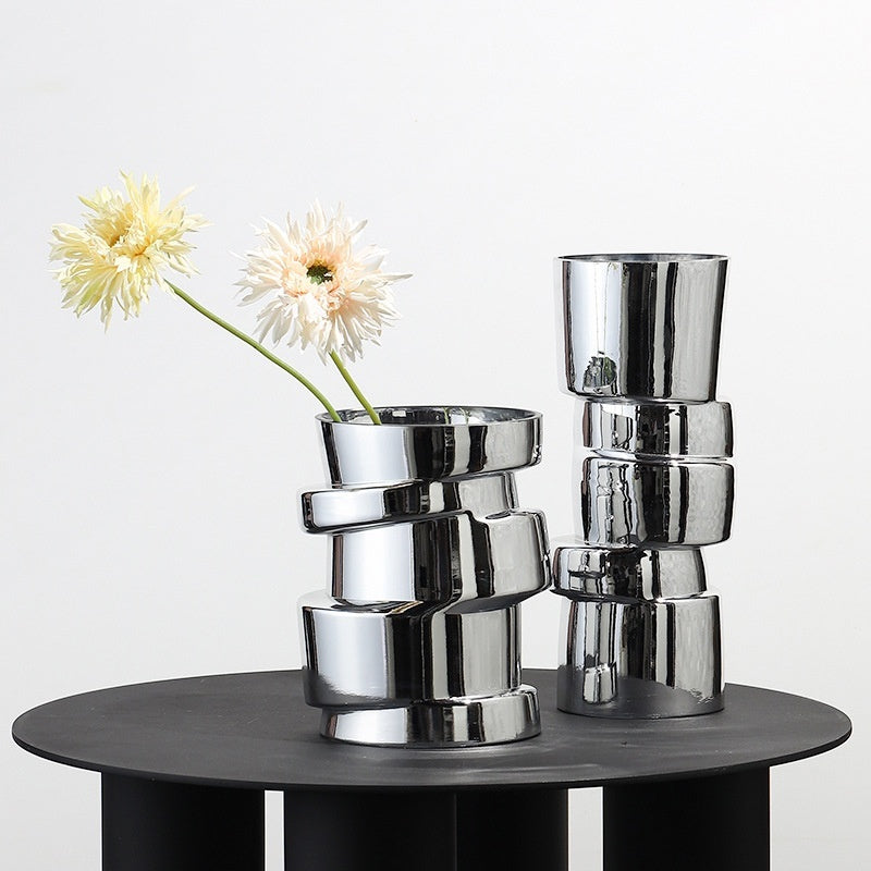electroplated silver glass small vase - MRSLM