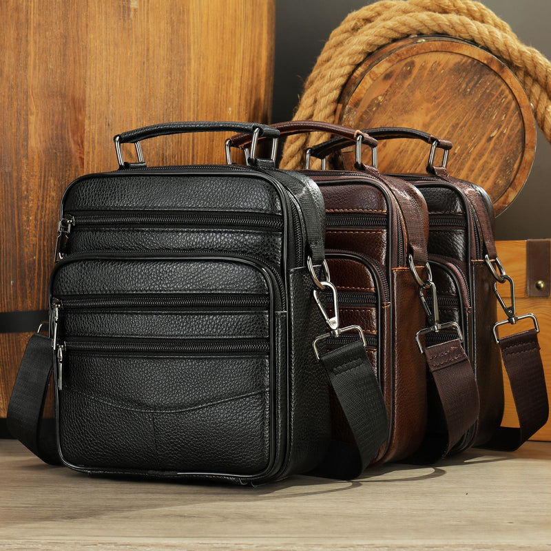 men's leather messenger bag, view 2 - MRSLM