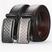men's leather ratchet belt with anti-scratch buckle - MRSLM