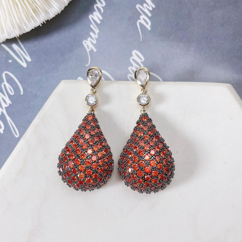 micro inlaid water drop earrings, view 5 - MRSLM