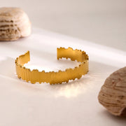 18k gold plated wide cuff bracelet, view 2 - MRSLM