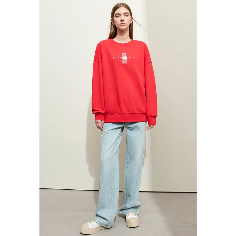 minimalist embroidered pullover for women, view 6 - MRSLM