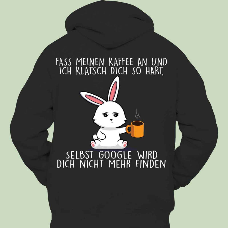 unisex rabbit back print hoodie black, view 3 - MRSLM