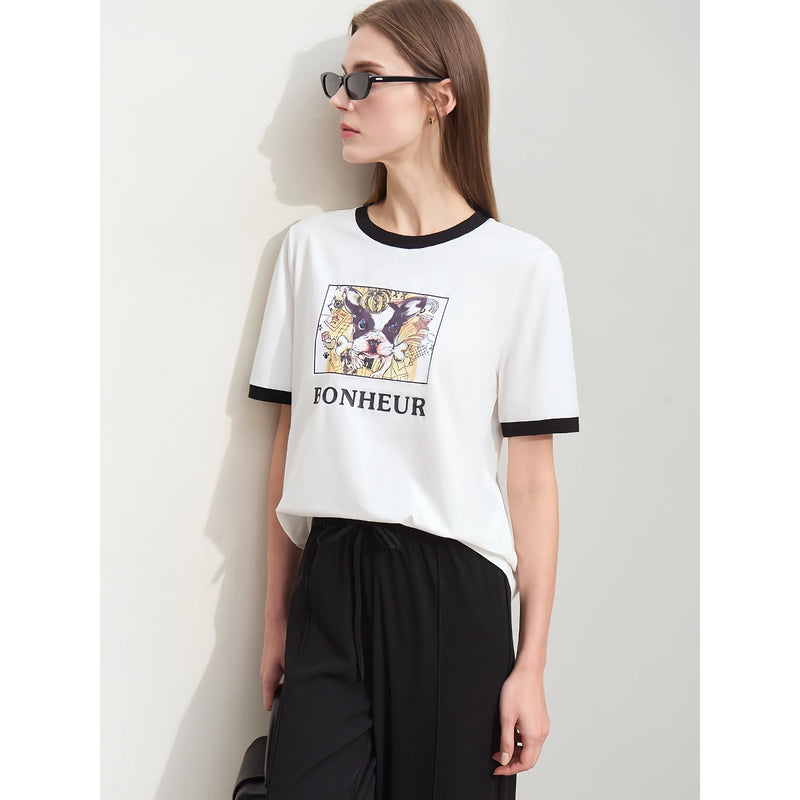 puppy print patchwork t-shirt, view 5 - MRSLM