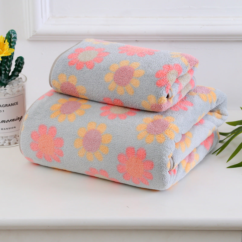 microfiber floral bathroom towel set, view 2 - MRSLM