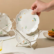 daisy design ceramic plates set, view 4 - MRSLM