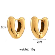 chunky heart hoop earrings, view 2 - MRSLM