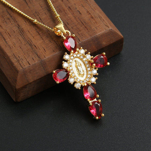 rhinestone cross pendant necklace - MRSLM