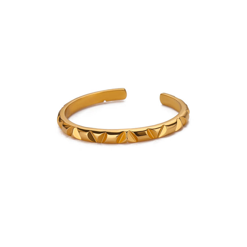 handmade gold-tone geometric cuff bracelet, view 2 - MRSLM