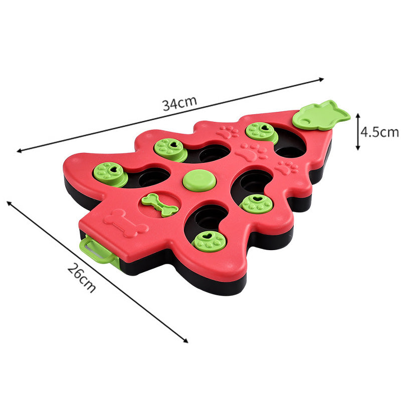 interactive christmas tree dog puzzle toy, view 2 - MRSLM