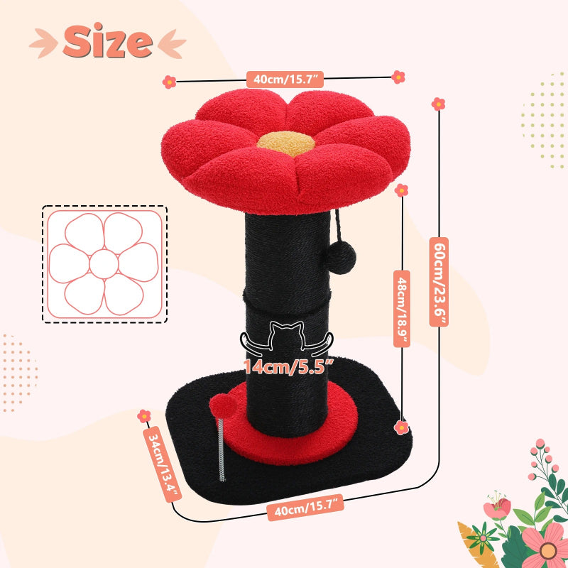 flower cat scratching post, view 6 - MRSLM