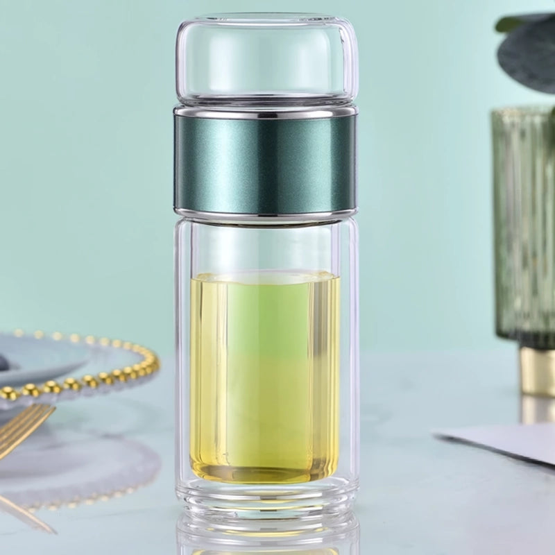 borosilicate glass tea infuser water bottle, view 2 - MRSLM
