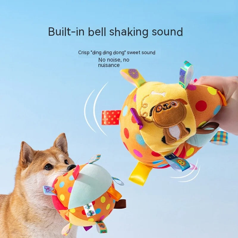 plush ringing ball toy for dogs, view 8 - MRSLM