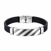 geometric stripe cuff bracelet, view 2 - MRSLM