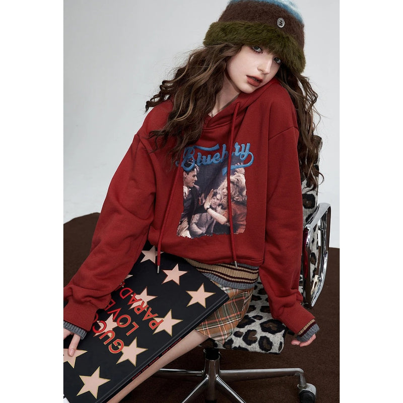 red fleece hoodie for women, view 5 - MRSLM