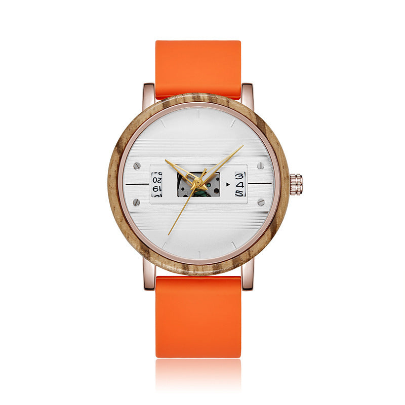 men's wood-like digital watch, view 3 - MRSLM