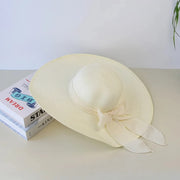 Wide brim straw hat with bowknot, view 2 - MRSLM
