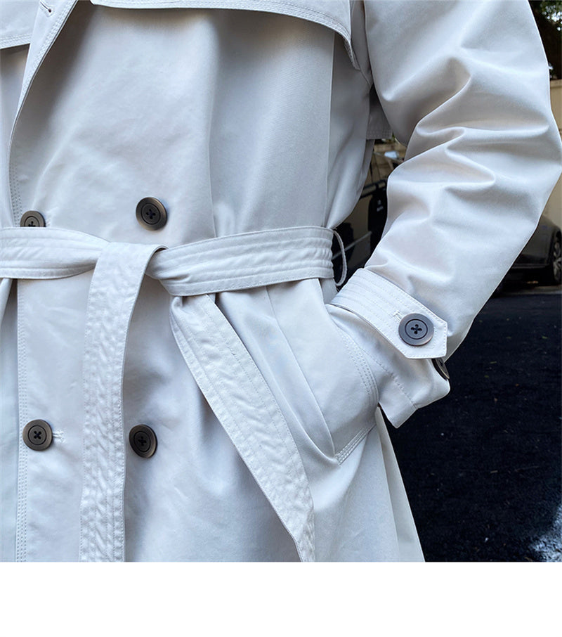Mid-length double-breasted trench coat, view 4 - MRSLM