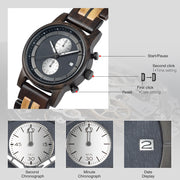 Men's wood sports watch, view 7 - MRSLM