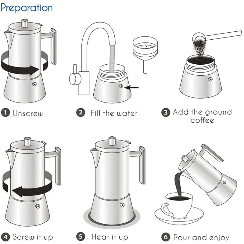 stainless steel stovetop espresso maker, view 4 - MRSLM