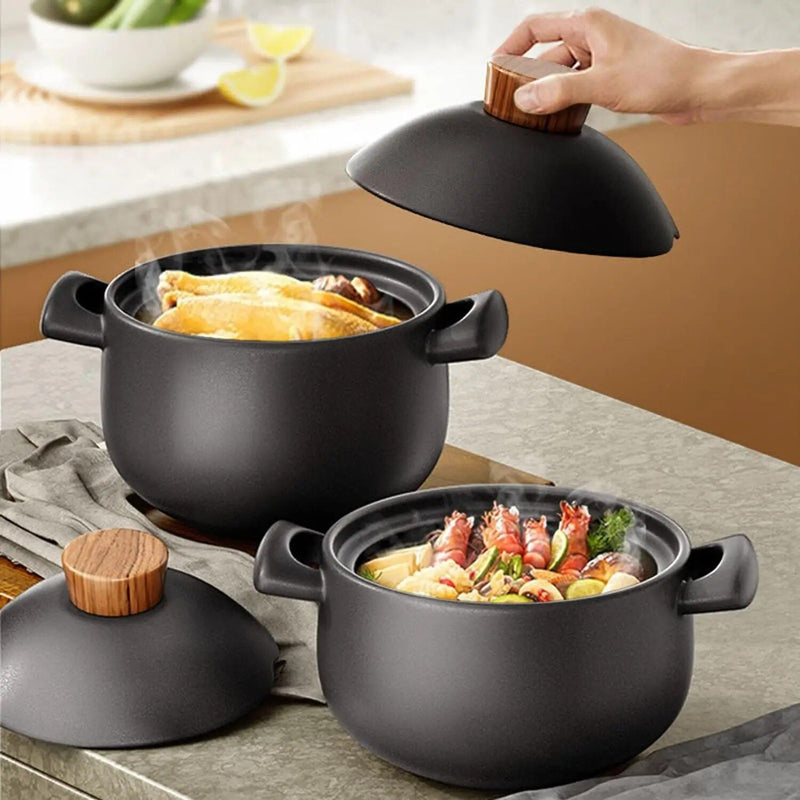 ceramic casserole cooking pot, view 4 - MRSLM