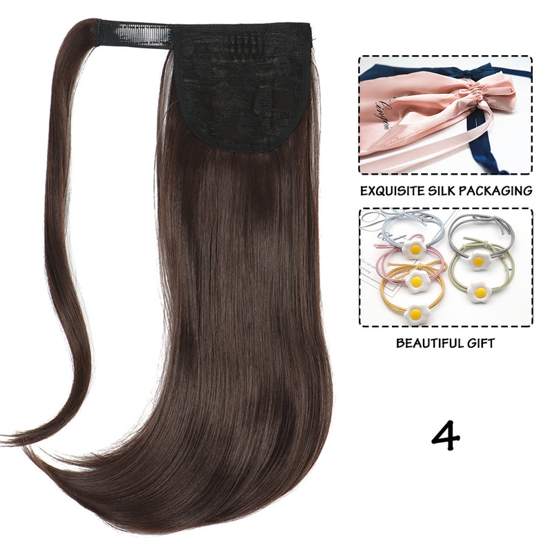 synthetic straight wraparound ponytail, view 3 - MRSLM
