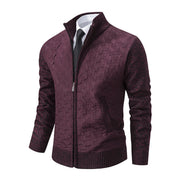 Men's stand collar knit sweater jacket, view 9 - MRSLM